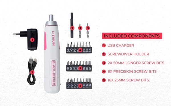 Cordless Screwdriver Pink - Image 3