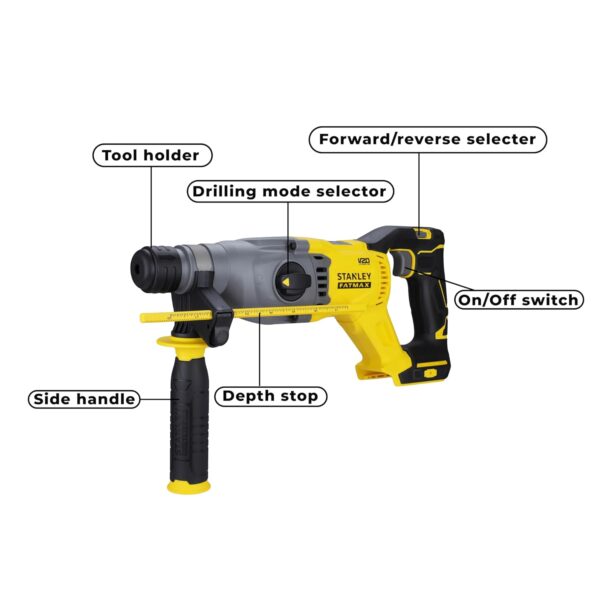 Bare tool - V20 20mm SDS+ Hammer - Image 4