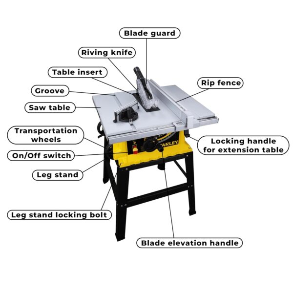 1800W 10 inch Table Saw - Image 3