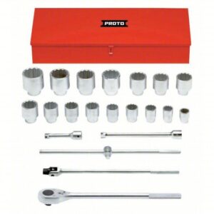 J57102A PROTO®22PC 1IN DR 12PT SKT SET SAE