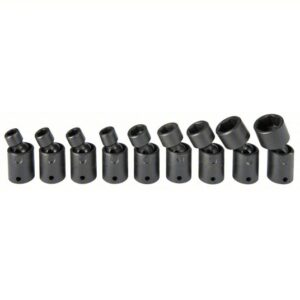 J62133M 1/4" DRIVE 9 PIECE METRIC UNIVERSAL IMPACT SOCKET SET - 12 POINT