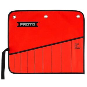 JSCV9SP RED CANVAS TOOL POUCH 7 POCKETS