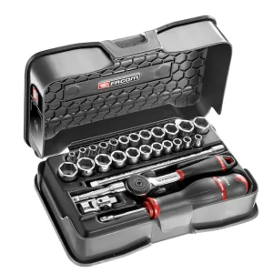 R.420AMU 1/4' SOCKET SET 6PT MM IN R.161B 34PC