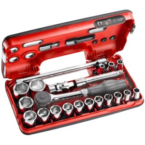 S.360DBOX1 1/2' STD 6PT SOCKET SET -21PCS