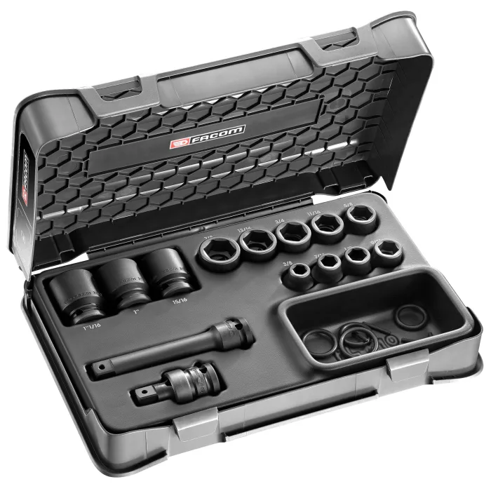 NS.500BU 1/2' IMPACT SOCKET SET 6P 3/8-1'1/16